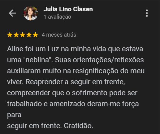Feedback sobre resignificação da vida
