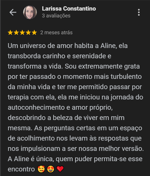 Relato de transformação pessoal